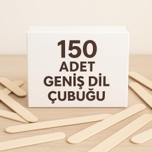 Starseven 150 Adet Ahşap Büyük Geniş Dil Çubuğu Abeslang Dondurma Dil Basma Ağda Çubuğu