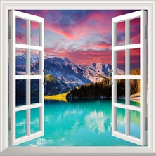 Starseven Pencere Poster Duvar Kağıdı Oeschinensee Yapışkanlı Sticker
