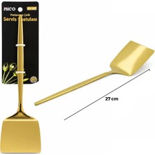 Nemere İthalat Metal Servis Spatulası - Gold Renk - 27 cm Nemere Ithalat