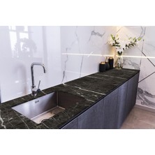 Starseven Stickerart Tezgah Üstü Fayans Kaplama Folyosu Mutfak Tezgahı Kaplama Bright Marble 70 cm x 2 Metre