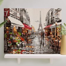 Starseven Palmiye Hobi Sanat Sayılarla Boyama Tuval Seti Fırça Boya Dahil (Çıtalı) 40X50 cm - Paris