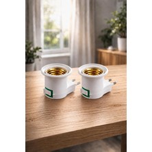 Starseven Neo Vista 2 Adet E27 Duy Fiş Adaptörü, Aç/kapa Anahtarlı, Prize Takılan Tak Çalıştır Gece Lambası D
