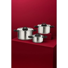Elena Saten 6 Parça Derin Tencere Set