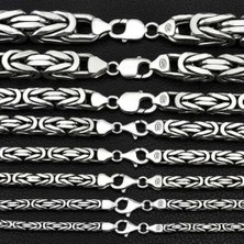 Inure Jewelry Gümüş Kral Zincir - 3 mm Köşeli