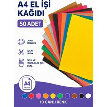 Starseven 50 Adet A4 Elişi Kağıdı Karışık Renk