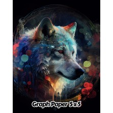 Starseven Abstract Wolf Graph Paper 5x5: 5 Squares Per Inch Grid Paper | Gift For People Who Love Forest Anim