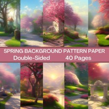 Starseven Spring Background Scrapbook Paper 40 Pages: Watercolor Pattern Paper: Double Sided For Scrapbooking