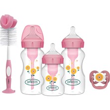 Starseven Dr. Brown's Geniş Ağız Anti-Kolik Options+ Pp Biberon Pembe Hediye Seti (2X270 & 1X150 ml Biberon,