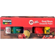 Starseven Nova Color® Guaj Boyası, Boyut 30ML, 10'lu Şişe Seti, Çeşitli RENKLER-KRPBNC-114