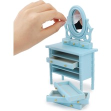 Starseven Dollhouse Mobilya Makyaj Masası Minyatür Makyaj Seti Çekmeceli Deformasyon Yok Kullanışlı Mini Maky
