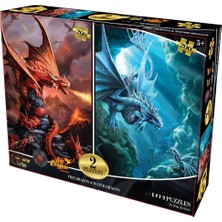 SHC4200 Ateş Ejderhası Su Ejderhası Ikili Puzzle 200 Parça