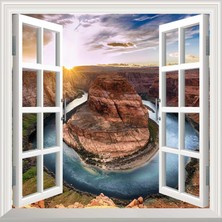 Starseven Pencere Poster Duvar Kağıdı Grand Kanyon Yapışkanlı Sticker