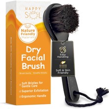 Starseven Happy Sol Kuru Yüz Fırçası, Peeling Yüz Fırçası, Yüksek Kaliteli Kayın Ağacı, Lenfatik Drenajı Dest