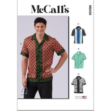 Starseven Mccall's Erkek Dar Kesim Bowling Gömlek Dikiş Desen Paketi, Tasarım Kodu M8459, Bedenler 44-46-48-5