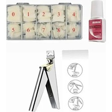 Starseven Fontenay Protez Tırnak 500'LÜ Kemiktips -Tips Makası - Mxbqn Yapıştırıcı- 3’lü Set Kemik