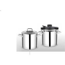 Starseven Fms Atlas Ikiz 4 + 6 Litre Düdüklü Tencere Seti + Cam Kapak 3031