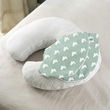Starseven Müslin Bebek Emzirme Destek Yastığı Kılıfı - Mono Lapin Matcha Green