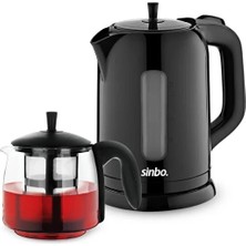 Eseno Select Elektrikli Cam Demlikli Plastik Çaycı Seti 1600W 1.7lt - 0.7lt STM-5840