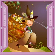 Starseven Çocuk Odası Bebek Odası Pencere Poster Duvar Kağıdı Altınlar