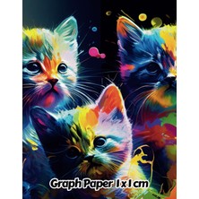 Starseven Abstract Cat Graph Paper 1x1 Cm: 1cm Squared Grid Paper | Gift For People Who Love Kittens, Pet Lov