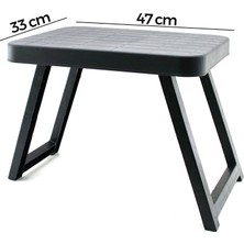 Eseno Select 10 Adet Küçük= 47X33CM Kamp - Piknik Masası Siyah Plastik Katlanabilir AYAKLI=38CM