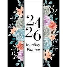 Starseven 2024-2026 Monthly Planner: Floral Black Cover| 36 Months Calendar (January 2024 To December 2026)|