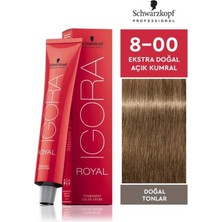 Schwarzkopf Igora Royal Doğal Tonlar 8-00 Ekstra Doğal Açık Kumral Saç Boyası 60ml