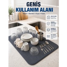 Uravas Store Mikrofiber Bulaşık Kurutma Matı Yüksek Su Emici Mutfak Kurutma Örtüsü