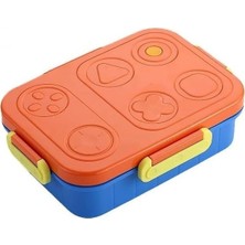 Starseven Renkli Desenli Beslenme Kutusu - 880 ml 2 Bölmeli Çocuk Beslenme Kabı Pp (Turuncu)