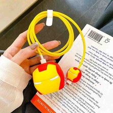 IPHONE 18WATT 20WATT Uyumlu Şarj Başlık ve Kablo Koruyucu Set Silikon Kılıf