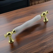 Starseven Aruh Porselen Gold Altın Kulp 160 mm Mobilya Çekmece Mutfak Dolabı Dolap Kapak Kulplar Kulb Kulpu