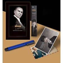 Starseven 2026 Gazi Paşa Atatürk Ajandası Ayraç Kartpostal Kalem - Lacivert