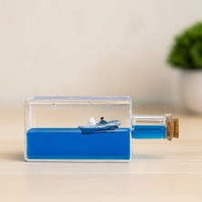 Uravas Store Akvaryum Yüzen Dekoratif Gemi Figürü - Dikdörtgen Mika Şişe 4.2X6.4X17 cm