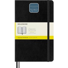 Starseven Moleskine Kareli Kalin Siyah Defter L Boy Yumuşak Kapak (Expanded)