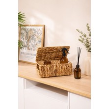 Kai Home Hasır Dikdörtgen Orta Boy 28X20X11 Kapaklı Düzenleyici / Sepet