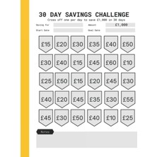 Starseven Independently Published 30 Day Money Challenge Tracker: £1k Savings Challenge In A Month - Daily Bi