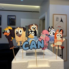 Cutelier Bluey Temalı Kişiye Özel Pasta Süsü – Isimli Doğum Günü Cake Topper Seti – 230 gr Parlak Fotoğraf Kağıdı