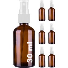 Starseven Afracam 30 ml Amber Sprey Kapaklı Beyaz Fısfıs Kolonya Dezenfektan Parfüm Cam Şişe (6)
