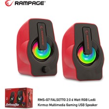 SHC4200 Rms-G7 Falsetto 1+1 6 W USB 5V Rgb Ledli Kırmızı Hoparlör