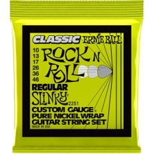 Starseven Ernie Ball Regular Slinky Klasik Rock 'n' Roll Elektro Gitar Telleri, Saf Nikel Sargı, Ölçü 10-46