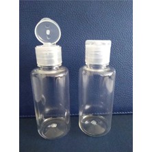 Starseven Paradise 10 Adet Şeffaf Plastik Fliptop Kapaklı Pet Likit Dezenfektan Kozmetik Şişesi 50 ml
