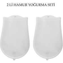 Eseno Select Hamur Torbası 2 Li Set Orta ve Büyük Hamur Silikon Şeffaf Yoğurma Torbası Ekmek Makarna Mantı