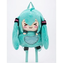 Starseven Hatsune Miku Peluş Sırt Çantası, Yumuşak Dokulu, Turkuaz, 38X30 Cm, Anime Temalı