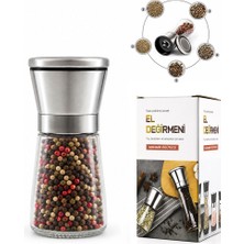 Eseno Select Hand Grınder Küçük Cam Hazneli - Krom Kaplama Pls.kapaklı Tuz - Baharat Öğütücü İ22-411