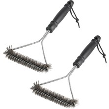 Starseven 2 Adet Izgara Fırçası, Izgara Fırçası, 30 cm Paslanmaz Çelik Izgara Temizleme Fırçası, Üçgen 360° I