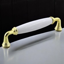 Starseven Kapıdağı Porselen Metal Kulp 128 mm Mobilya Çekmece Mutfak Dolabı Dolap Kapak Kulpları Kulb Kulpu