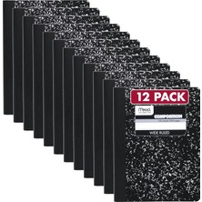 Starseven Black Marble Kompozisyonu Kitap, Wide Rule, 9 – 3/4 x 7 – 1/2, 100 Sheets