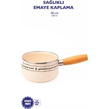 Starseven Mood Ahşap Saplı Emaye Haşlama Tavası 18CM (2,2 Litre)