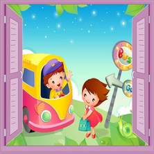 Starseven Çocuk Odası Bebek Odası Pencere Poster Duvar Kağıdı Servis