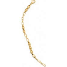 Balenbi Jewelry Burgu Desenli Oval Motifli Zincir Kadın Bileklik 14K Gold Renk 1222